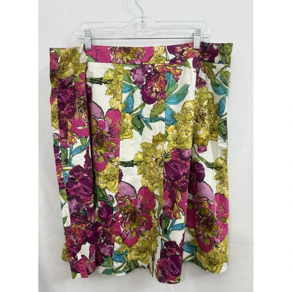 Lane Bryant‎ Floral A-Line Pleated Skirt Womens Plus Size 20 Artsy